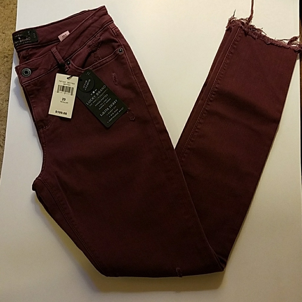 Lucky Brand  Burgundy Lolita Skinny Jeans